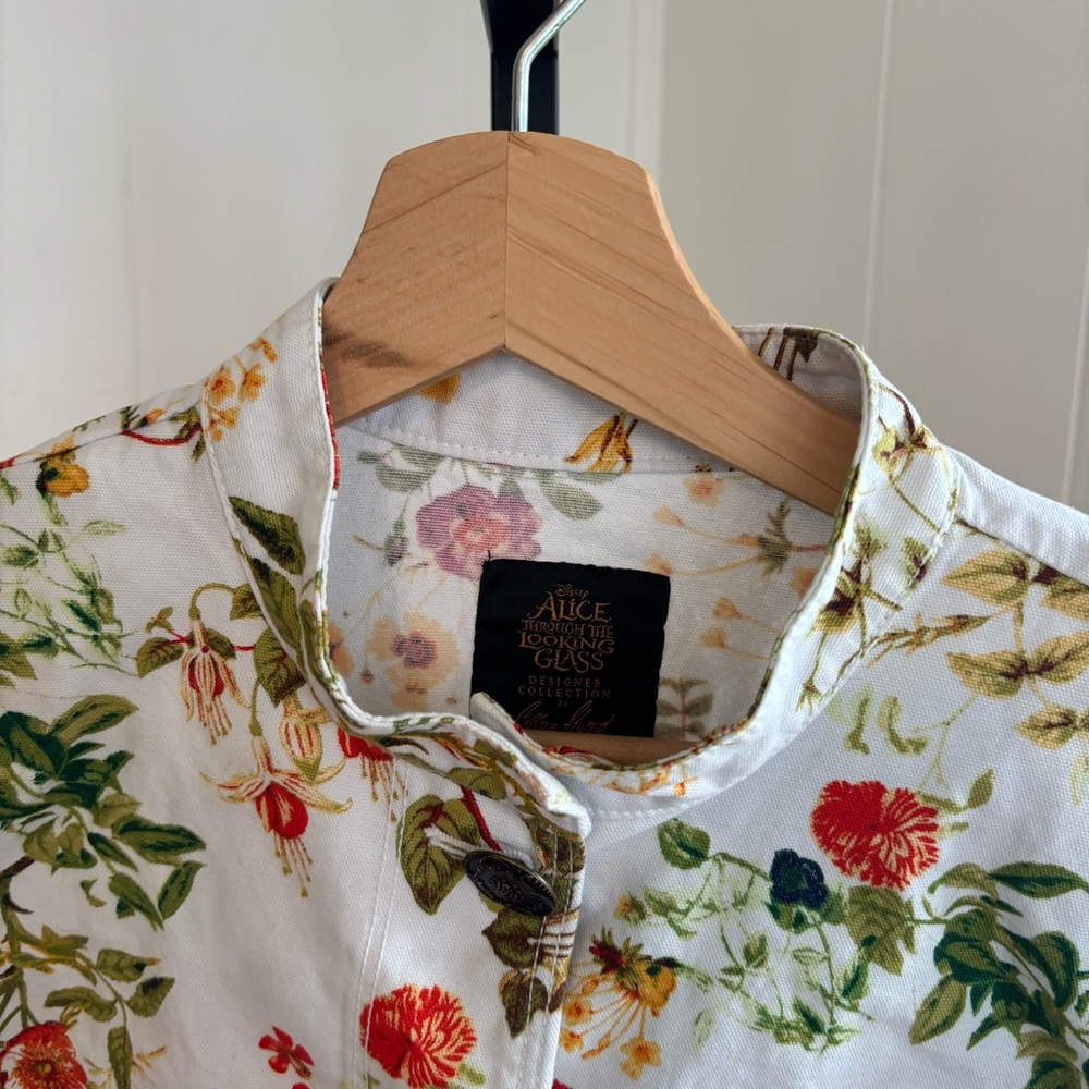 Disney Alice Wonderland x Colleen Atwood Womens Small Floral Metal Button Jacket